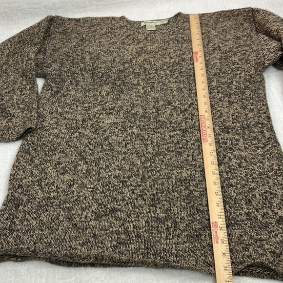 Eddie Bauer wool blend heavy tight knit long sleeves sweater black and tan L - Picture 5 of 6